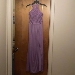 Open Back Lace and Mesh Formal Dress